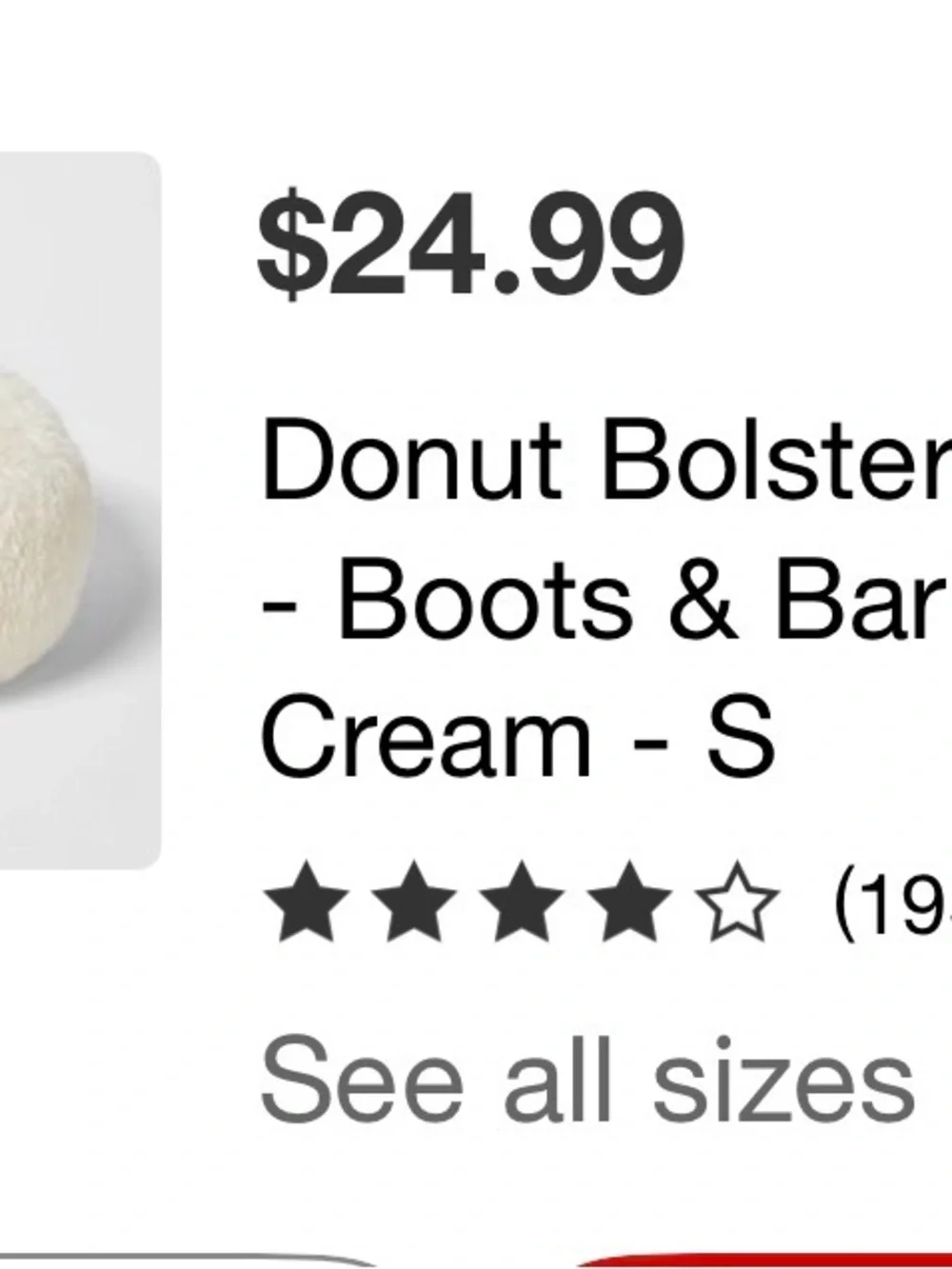 Boots & Barkley Plush Round Donut Pet Bed in Cream